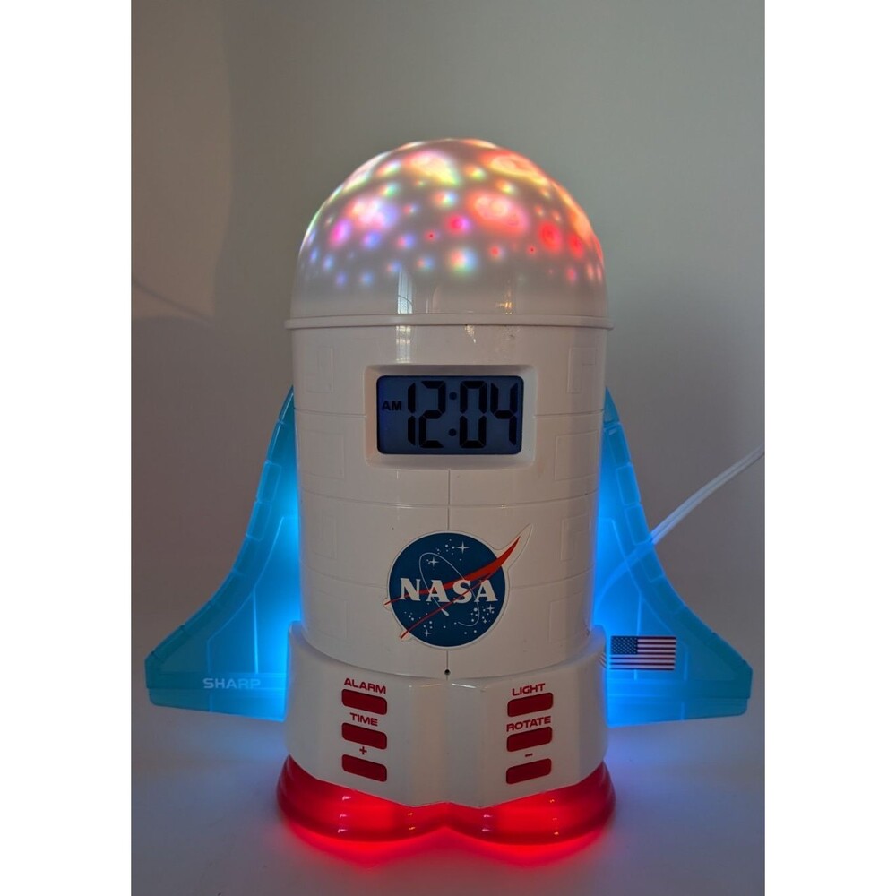 Sharp NASA Space Shuttle LCD Alarm Clock Space Projection Night Light
